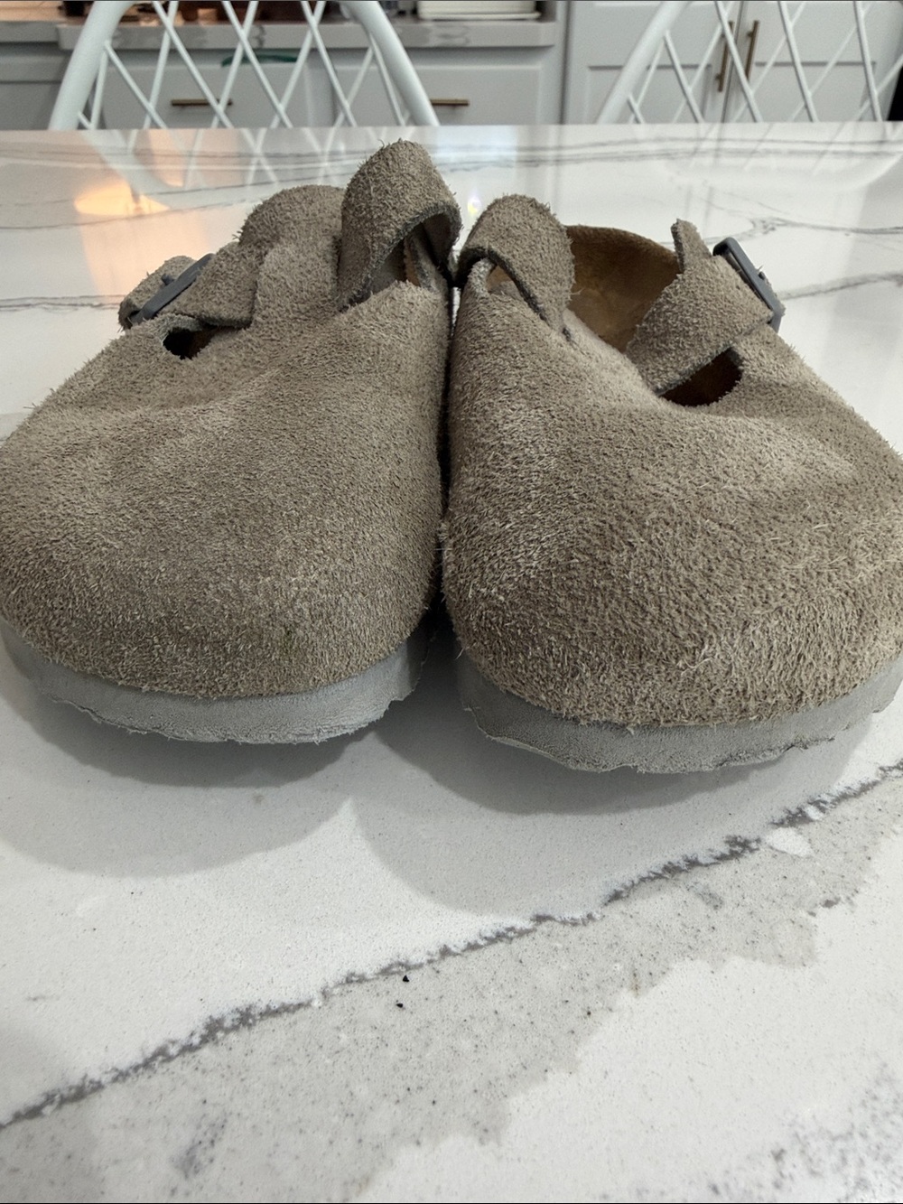 Birkenstock Suede Clog Mule in Taupe/Grey 38-7-7.5 W Men 5-5.5 - Picture 3 of 16